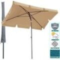 Quick-star - Balkon Sonnenschirm 200x125cm Balkonschirm Rechteckig Knickbar Sand Gartenschirm uv 50 mit Schutzhülle