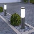 2er Set led Außen Sockel Steh Lampe Garten Weg Beleuchtung edelstahl Terrassen Leuchte anthrazit