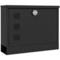 HOMCOM Briefkasten mit Zeitungsfach schwarz 36,5L x 11,5B x 29H cm