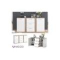 VICCO Sideboard NOVELLI Highboard weiß sonoma Kommode Anrichte Schrank 2 Türen