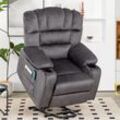 Merax - TV-Sessel mit Vibration und Wärme, Seitentaschen und Timer, Fernsehsessel, Massagesessel elektrisch mit Aufstehhilfe, Relaxsessel mit 2