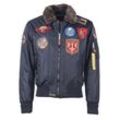 Bomberjacke TOP GUN "TG20192047", Herren, Gr. 52 (L), blau (navy), Obermaterial: 100% Nylon / Innenfutter: 100% Polyester / Strick: 100% Polyester, Jacken