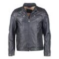 Bikerjacke JCC "51167", Herren, Gr. 46, grau (anthrazit), Oberstoff: 100% Lammleder / Innenmaterial: 100% Polyester, mit Knöpfen, Jacken