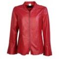 Bikerjacke JCC "31019218", Damen, Gr. 40, rot, Oberstoff: 100% Lammleder / Futter: 100% Polyester, Jacken