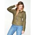 Lederjacke MAZE "Avoca", Damen, Gr. M, grün (olive), Obermaterial: 100% Lammleder/ Innenmaterial 100% Polyester / Ärmelfutter: 100% Polyester, Jacken