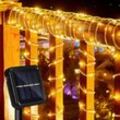 32 m Solar Lichterkette Lichtschlauch led Lichterkette 8 Lichtmodi Party Garten Innen Außen Deko Weihnachtsbeleuchtung - Vingo