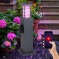 Etc-shop - Smart led Außenleuchte dimmbar mit Fernbedienung Stehlampe Garten Edelstahl Steckdosen Sockelleuchte anthrazit, App- und Sprachsteuerung,