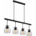 Etc-shop - Hängeleuchte Industrial schwarz Hängelampe Vintage Pendelleuchte Hängelampe Esstisch, Metall Käfig Schirme, 4x led 7W 806Lm warmweiß, l 77