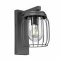 Etc-shop - Lampe für Außen Wandlampe Outdoor Vintage Außenleuchte IP44, Hauswandleuchte Gitteroptik schwarz Industriell, anthrazit Glas klar, 1x E27