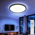 Etc-shop - led Deckenleuchte Badezimmerlampe Schlafzimmerlampe Wohnzimmerleuchte, Kunststoff weiß schwarz, Fernbedienung dimmbar rgb Farbwechsel