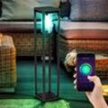 Smart Stand Leuchte alu schwarz-matt Garten Steh Außen Lampe Alexa Google dimmbar im Set inkl. rgb led Leuchtmittel