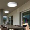 Etc-shop - Smart Home Deckenleuchte Wandleuchte Außenlampe Hauswand Leuchte Aluguss, weiß, IP44, dimmbar cct, led 16,5W 1600Lm, d 22,5 cm, 2er Set