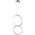 Led Hängeleuchte Esstischlampe Pendellampe Deckenlampe Wohnzimmer, Ring Design chrom, 17W 1650lm 4000K, LxBxH 45x21x230 cm