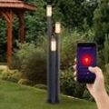 Smart Außen Steh Leuchte Edelstahl Garten Lampe 3-Säulen dimmbar Handy App Sprach Steuerung im Set inkl. rgb led Leuchtmittel