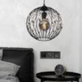 Globo - Hängelampe Hängeleuchte Pendellampe Pendelleuchte Wohnzimmerlampe, K5 Kristalle Metall schwarz Retro, 1x E27 Fassung, DxH 30x120cm