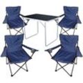 5-tlg Campingsessel Blau + Campingtisch-MMC330871B+4xMPO2431