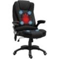 Vinsetto - Massagesessel Chefsessel mit Massagefunktion höhenverstellbarer Drehstuhl ergonomischer Gamingstuhl Bürostuhl massage Schwarz 67 x 74 x