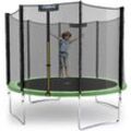 KINETIC SPORTS Trampolin Outdoor SALTO - Kindertrampolin Gartentrampolin Set mit Leiter, Netz, Randpolster, USA Sprungtuch Grün ø 305 cm