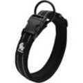 Reflektierendes Hundehalsband Einstellbares Nylon Solide Gepolsterter Komfort Hundehalsband Pet Classic (Schwarz,XS)