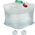 Faltbarer Wasserkanister 3er Set, je 20 l, Faltkanister mit Zapfhahn, BPA-frei, geschmacksneutral, transparent - Relaxdays