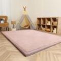 Kinderteppich Kinderzimmer Teppich Baby Spielteppich Flauschig Rutschfest Deko 160x220 cm, Pink - Paco Home