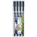 STAEDTLER Lumocolor Universal Lumocolor Rundspitze Permanentmarker Fein Rundspitze 0,6 mm Schwarz Nachfüllbar 4 Stück