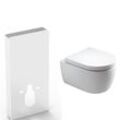 WC-Komplettpaket 41: NT2039 Weiß mit Soft-Close Sitz & Sanitärmodul 805S Weiß