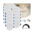 LETGOSPT LED Einbaustrahler 10er Set LED Einbaustrahler, Dimmbar Spot Einbaustrahler Einbauleuchte, LED fest integriert, Warmweiß, Ultraflache Spot Bad Einbauspot 75-95mm, für Küche Badezimmer Büro Flur