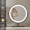 Acezanble - Schminkspiegel mit Beleuchtung Runder led Kosmetikspiegel Drehbar Make-up Spiegel mit Touchschalter, 3 Lichtfarben Dimmbar und