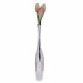 FineBuy Deko-Vase Design Aluminium-Dekoration Wohndeko modern Blumenvase Farbe silber Tischdeko Designvase Tischvase