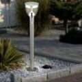 Etc-shop - Gartenleuchte mit Bewegungsmelder led Wegeleuchte Edelstahl Außenleuchte mit Erspitz Solarlampen für außen, DxH 16x96 cm