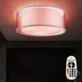 Decken Leuchte Arbeits Zimmer Beleuchtung Textil Lampe dimmer im Set inkl rgb led Leuchtmittel