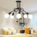 Axhup - Deckleuchte Vintage Industriell Stil Deckenlampe Spinne Eisen Kronleuchter mit E27 Fassung Innen für Wohnzimmer Schlafzimmer 5 Flammig Schwarz