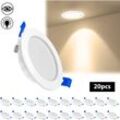 Led Einbaustrahler Flach Einbauleuchte led Spots 450lm Einbauleuchten, Deckenstrahler für Wohnzimmer, Schlafzimmer, Flur, (20x 5W, Warmweiß) - Aufun