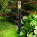 Stehlampe Garten Außen Aussenlampe Stehleuchte Wegeleuchten Edelstahl Außen, Kupferakzent schwarz rauch, 1x led 7W 806Lm warmweiß, DxH 7,6x80cm