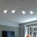 Etc-shop - led Deckenleuchte Wohnzimmerlampe Spotleiste Chrom Deckenlampe Esszimmer, bewegliche Glasspots in Crackle-Design, 4x 3W 250lm 3000K, LxH