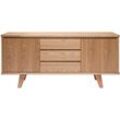 Miliboo - Skandinavisches Sideboard aus Esche mit Türen und Schubladen 160 cm fifties