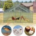 UISEBRT Hühnerstall Hühnerhaus Freilaufgehege Geflügelstall Käfige Kleintierstall Verzinkter Stahlrahmen mit PE Dach für Geflügel, Kaninchen, Kleine
