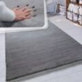 Paco Home - Hochflor Teppich Wohnzimmer Kunstfell Super Soft Einfarbig in Versch. Größen und Farben Anthrazit, 120 cm Rund