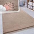 Paco Home - Hochflor Teppich Wohnzimmer Kunstfell Super Soft Einfarbig in Versch. Größen und Farben ø 80 cm Rund, Beige