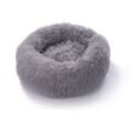 Paco Home - Hundebett Katzenbett Flauschig Hundekissen Hundesofa Hundedecke Hundekörbchen Grau, Ø60 cm