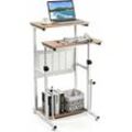 Costway - Schreibtisch, Computertisch mit höhenverstellbarer Tischplatte, PC-Tisch stehend, Steh-Sitz Tisch, Laptoptisch für Zuhause & Büro, 55 x 53