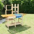 Costway - Matschkueche mit Wasserhahn, Kinderkueche Holz, Outdoor Kueche, Holzkueche, Spielkueche, Spielzeugkueche fuer Kinder ab 3 Jahren, 109 x 38