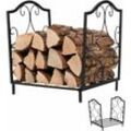 COSTWAY Kaminholzregal Metall Brennholzregal bis 60kg belastbar, Feuerholzregal Holzscheitregal Holzstapelhalter, Kaminholzstaender 45x32x40cm