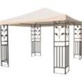 Pavillon Ersatzdach wasserdicht mit pvc Beschichtung 3 x 3 Meter - beige - Universal Pavillondach - Garten Party Pavillon Dach Sonnenschutz