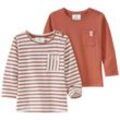 2 Baby Langarmshirts mit Brusttasche