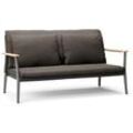 2-Sitzer MALLORCA Outdoor Couch Stoff Loungesofa Sofa Couch - Grau