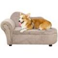 PawHut Hundesofa mit erhöhtem Design beige 80L x 40B x 46H cm