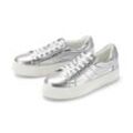 Plateau-Sneaker aus Leder - Silber - Gr.: 40