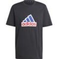 adidas T-Shirt, Logo-Print, Baumwolle, für Herren, schwarz, L